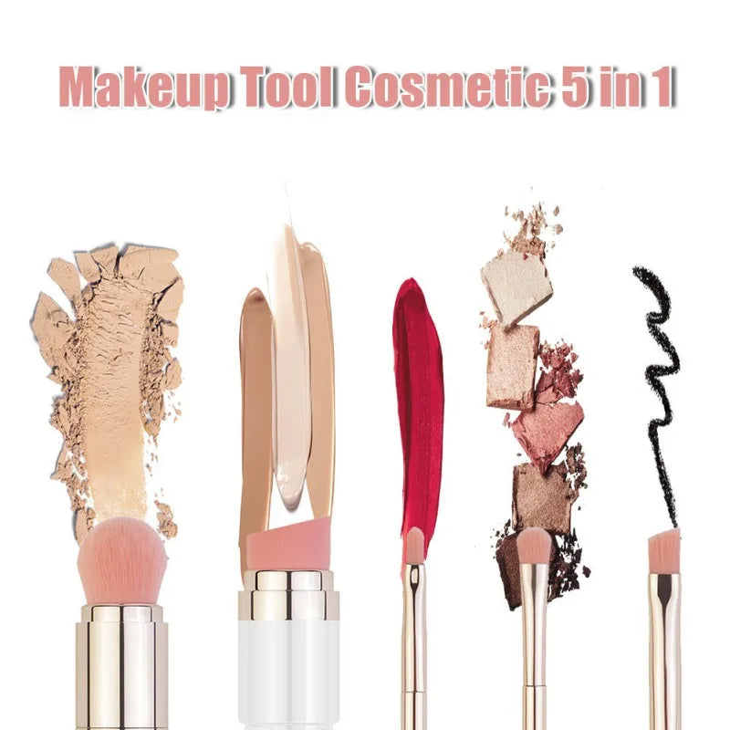 4 In 1 Makeup Brushes Foundation Eyebrow Shadow Concealer Eyeliner Blush Powder Cosmetic Professional Maquiagem Beauty Health