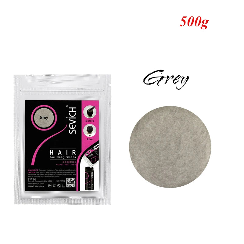 10colors Cosmetic Styling Keratin Powders Building Hair Fibers Black/Dk Brown Hair Styling Powder Instant Thicker Hair 500g