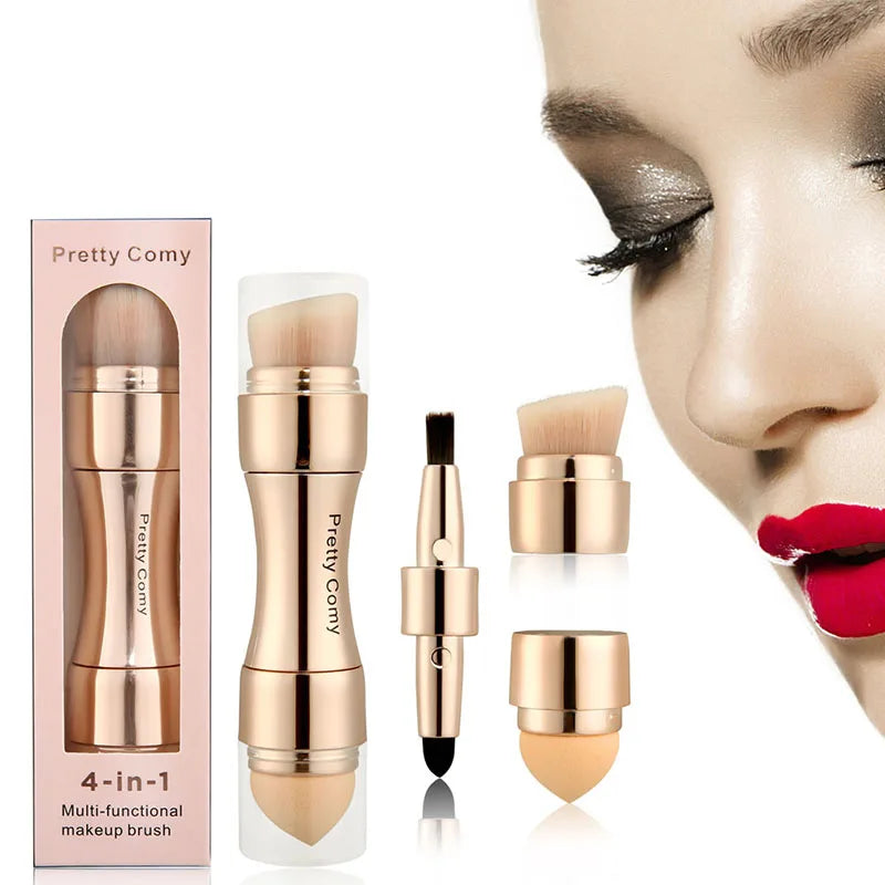 4 In 1 Makeup Brushes Foundation Eyebrow Shadow Concealer Eyeliner Blush Powder Cosmetic Professional Maquiagem Beauty Health