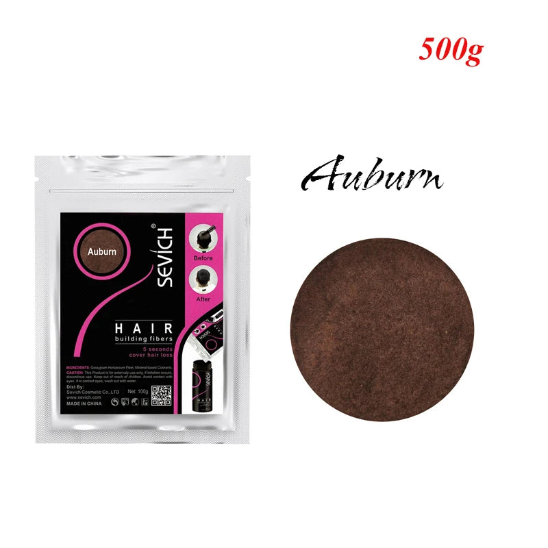 10colors Cosmetic Styling Keratin Powders Building Hair Fibers Black/Dk Brown Hair Styling Powder Instant Thicker Hair 500g
