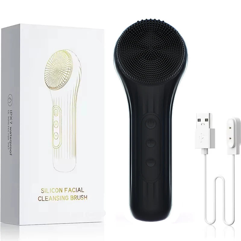Sonic Waterproof Facial Cleansing Brush for Men & Women Rechargeable Exfoliating Electric Face Scrubber Cleanser Brush