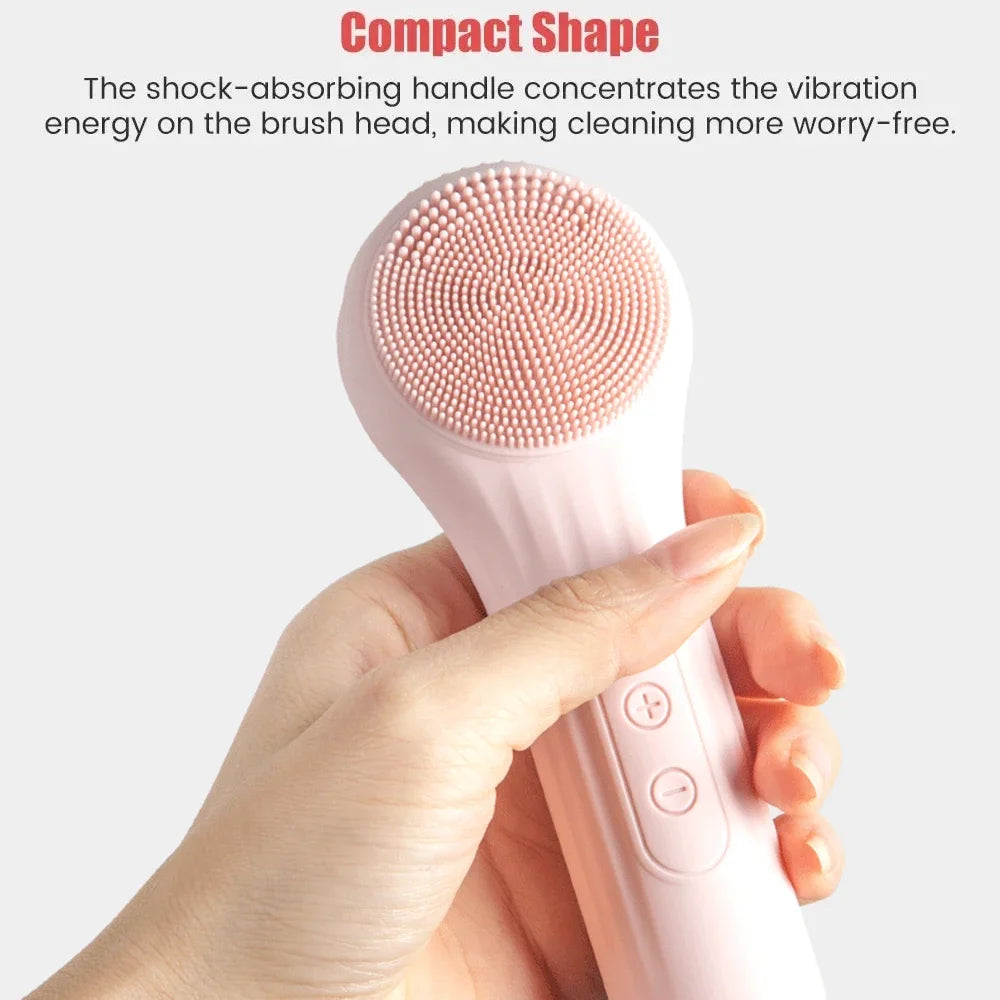 Sonic Waterproof Facial Cleansing Brush for Men & Women Rechargeable Exfoliating Electric Face Scrubber Cleanser Brush