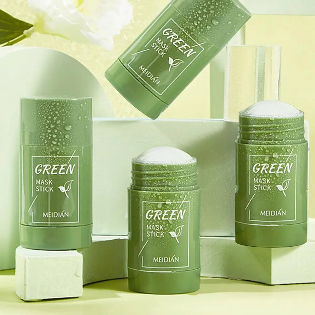 40g Green Tea Mask Stick Facial Remove Blackhead Treat Acne Blemish Black Dots Clean Solid Mask Stick Cream Skin Care