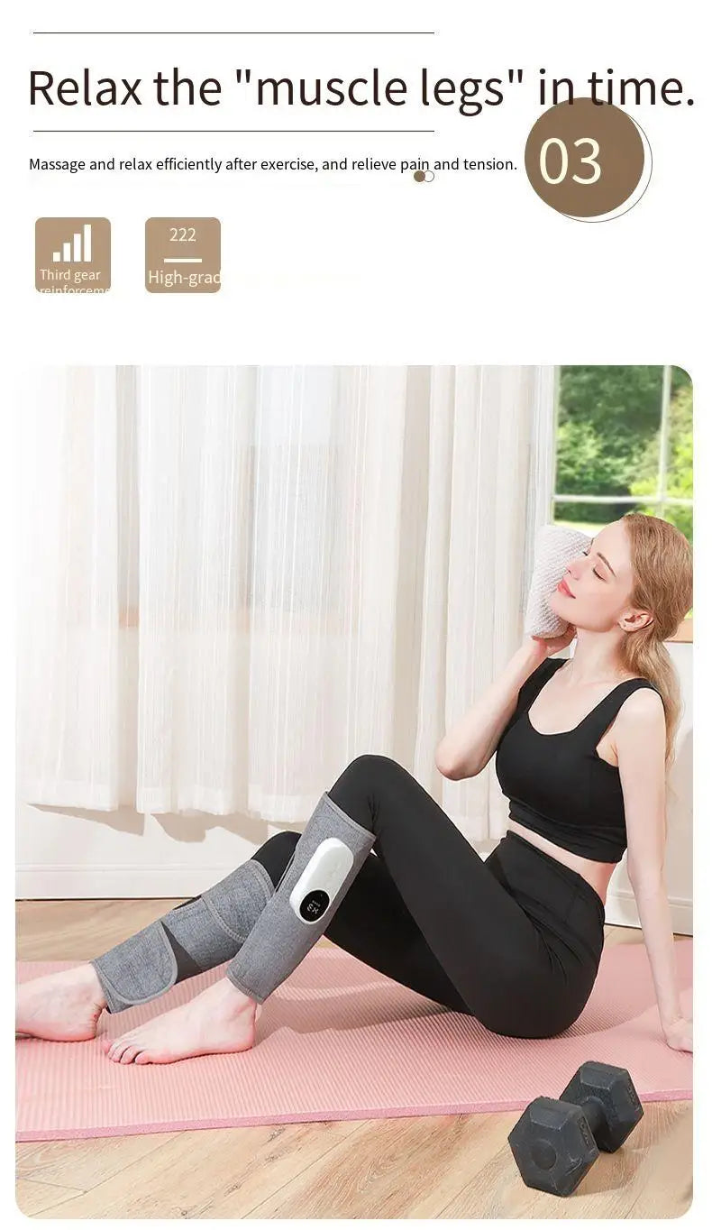Wireless Smart Leg Massager TypeC Charging 360° Air Pressure Calf Hot Compress Massager 3 Mode Adjustable Relax Foot Calf Muscle