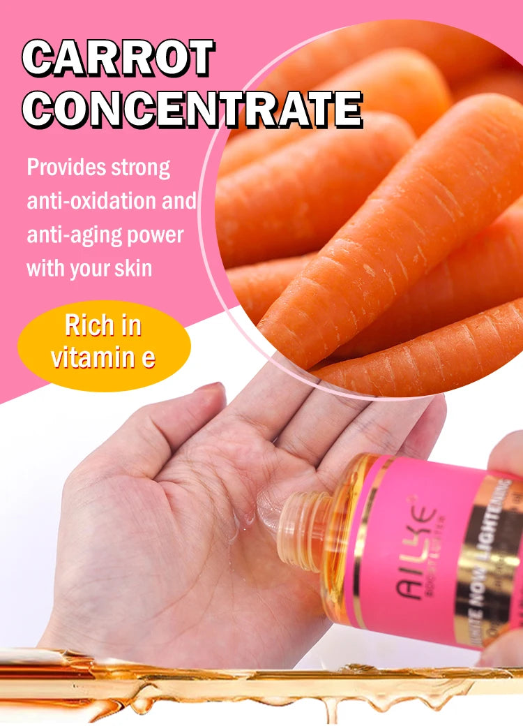AILKE Organic Carrot Massage Oil, Moisturizing, Brightening, Hydrating, Remove Wrinkle, anti aging, Suitable for All Skin Types