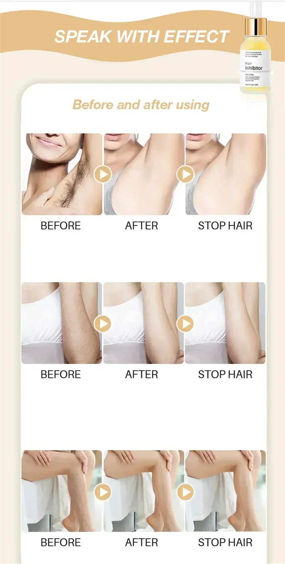 Permanent Hair Inhibition Serum Painless Hair Remover Armpit Woman Legs Arms Inhibiting Hair Growth Inhibitor Depilatory Care
