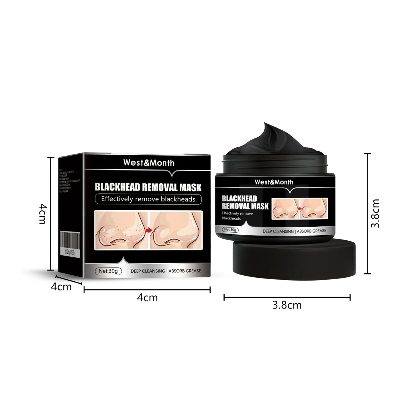 Bamboo Charcoal Blackheads Remover Mask Acne Oil Control Shrinking Pore Moisturizing Nose Black Dots Deep Cleaning Peel off Mask