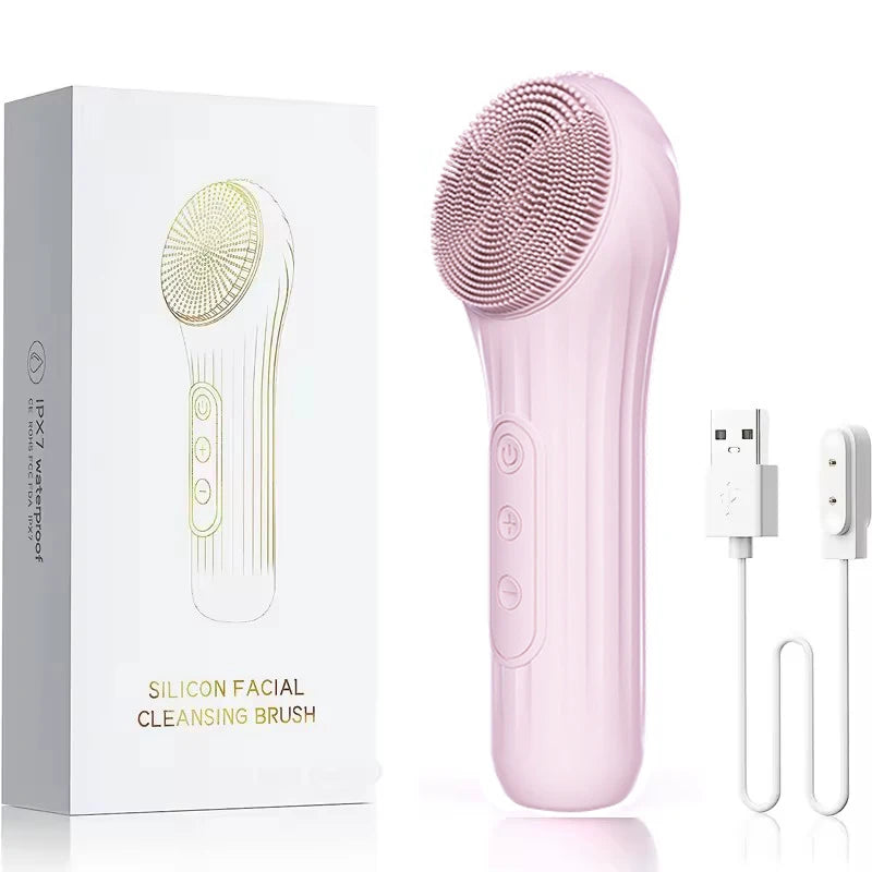 Sonic Waterproof Facial Cleansing Brush for Men & Women Rechargeable Exfoliating Electric Face Scrubber Cleanser Brush