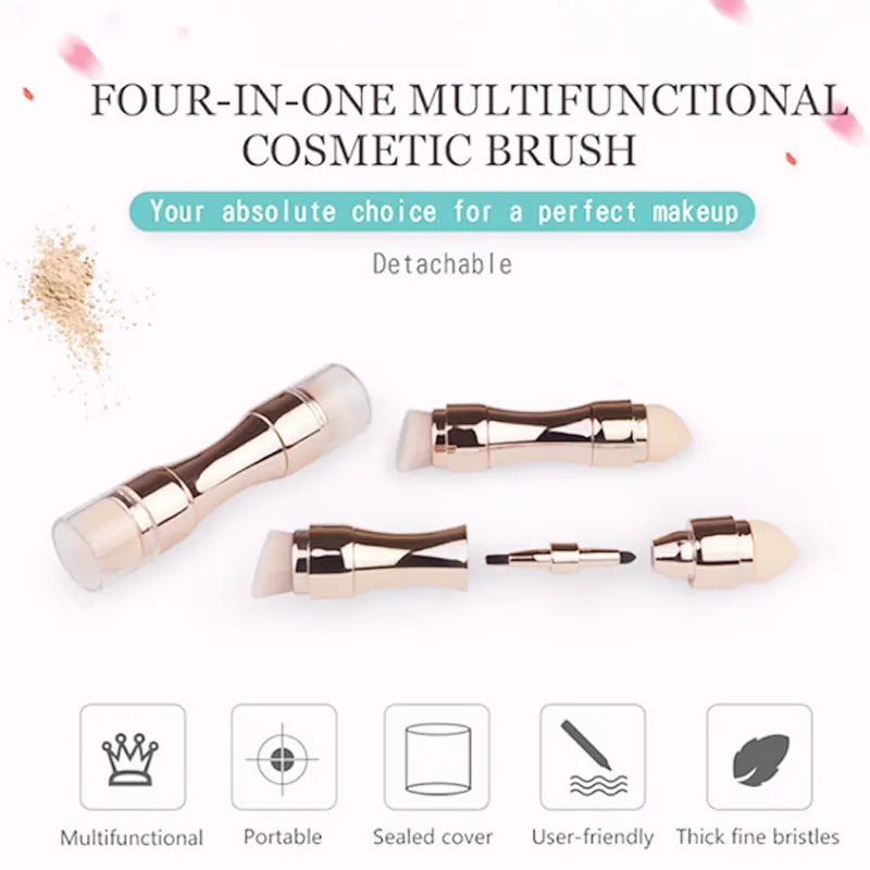 4 In 1 Makeup Brushes Foundation Eyebrow Shadow Concealer Eyeliner Blush Powder Cosmetic Professional Maquiagem Beauty Health