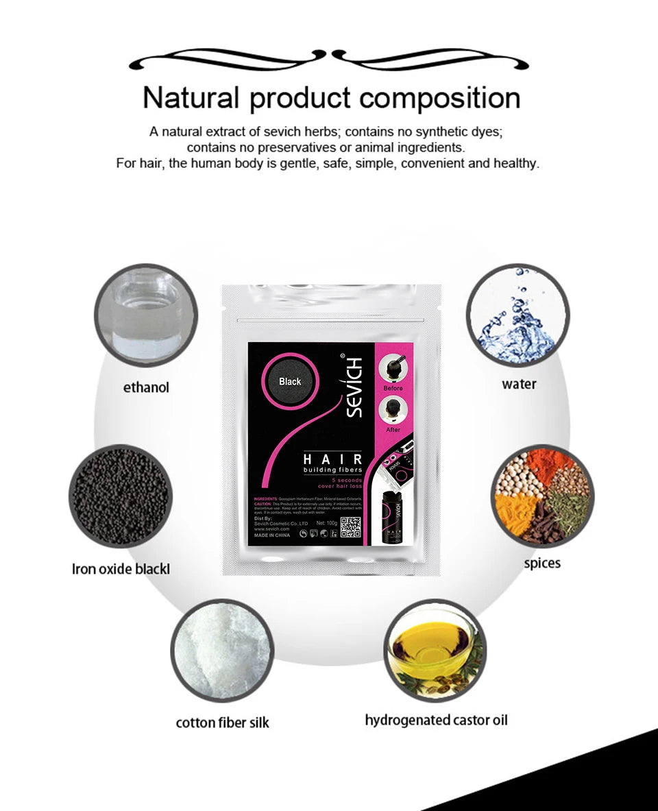 10colors Cosmetic Styling Keratin Powders Building Hair Fibers Black/Dk Brown Hair Styling Powder Instant Thicker Hair 500g