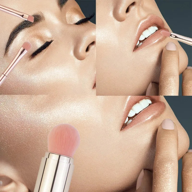 4 In 1 Makeup Brushes Foundation Eyebrow Shadow Concealer Eyeliner Blush Powder Cosmetic Professional Maquiagem Beauty Health