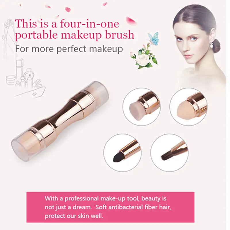 4 In 1 Makeup Brushes Foundation Eyebrow Shadow Concealer Eyeliner Blush Powder Cosmetic Professional Maquiagem Beauty Health