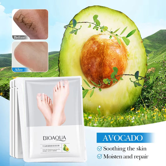 Avocado natural foot mask, exfoliation, spa moisturizing socks, dry elimination, dead skin care