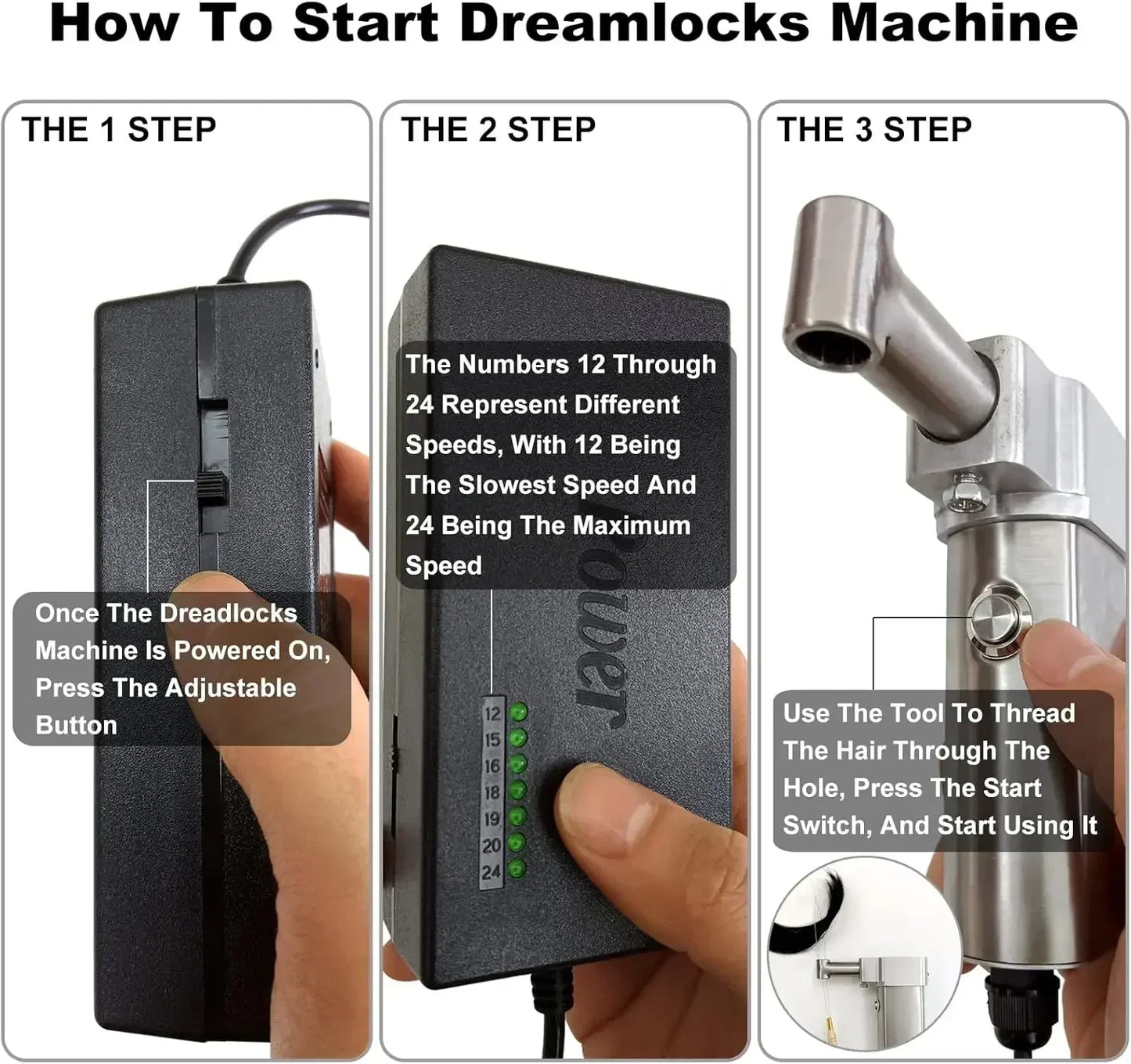 Dreadlocks Machine,Automatic Chemical Fiber Dreadlock Machine for Locs Instant Dreadlock Easily Electric Dreadlocks Machine