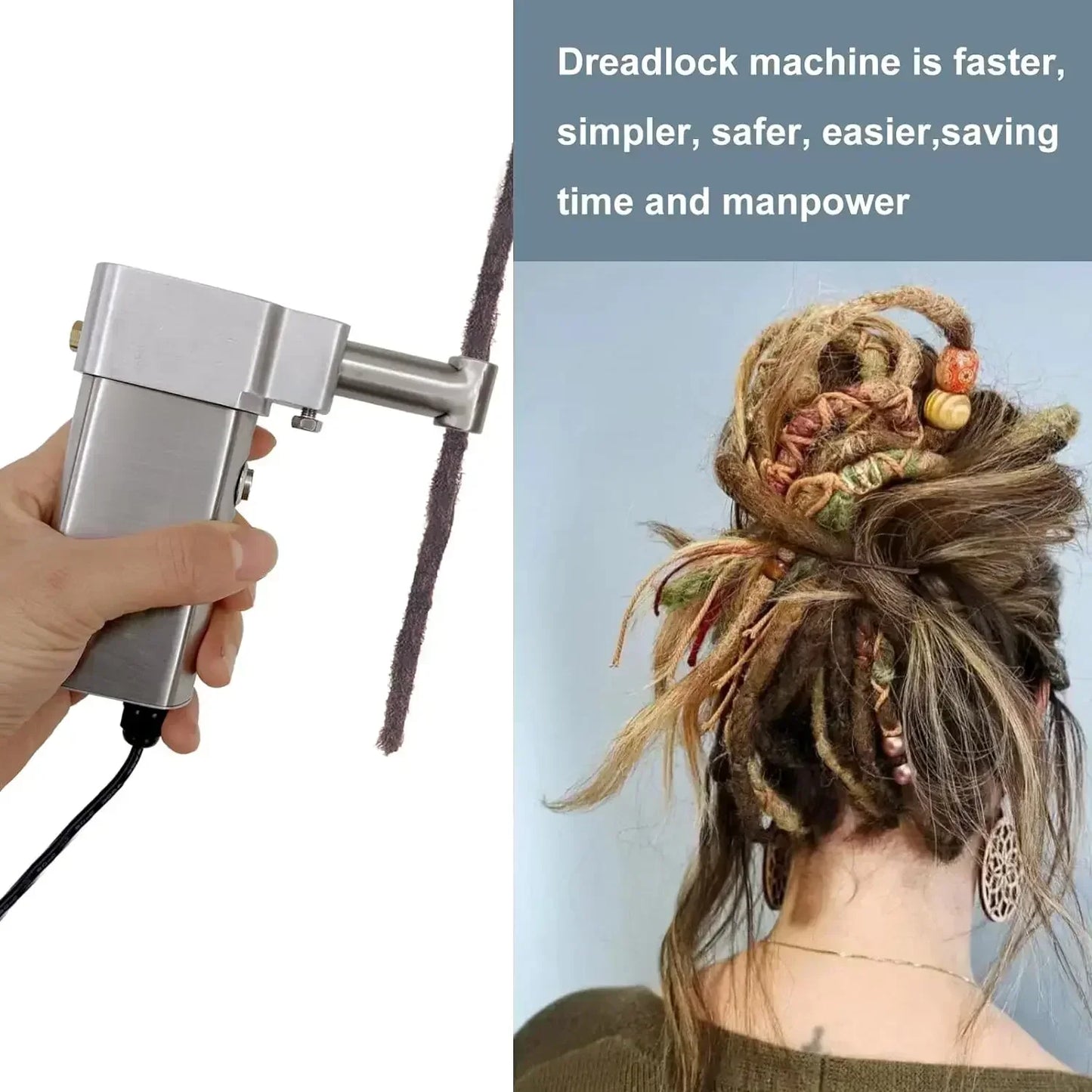 Dreadlocks Machine,Automatic Chemical Fiber Dreadlock Machine for Locs Instant Dreadlock Easily Electric Dreadlocks Machine