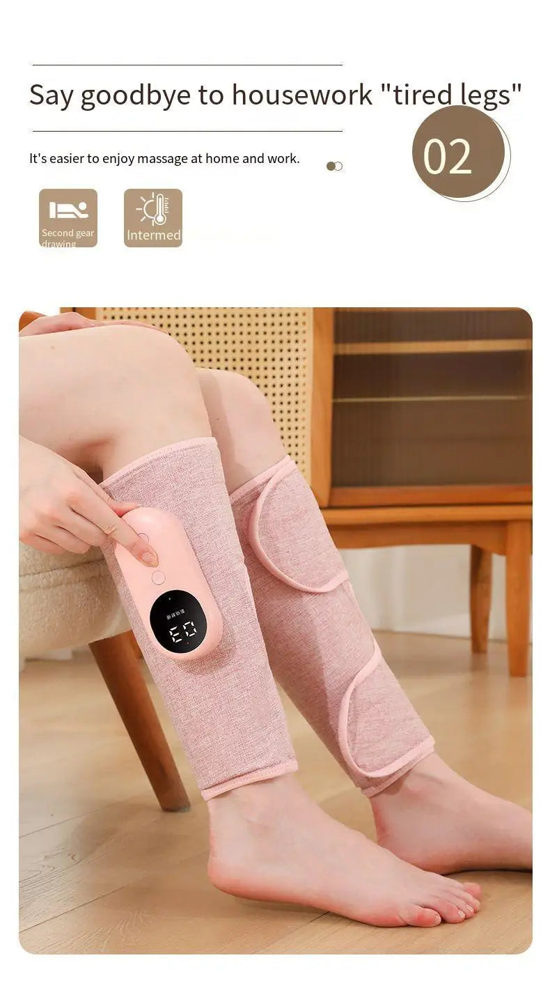 Wireless Smart Leg Massager TypeC Charging 360° Air Pressure Calf Hot Compress Massager 3 Mode Adjustable Relax Foot Calf Muscle