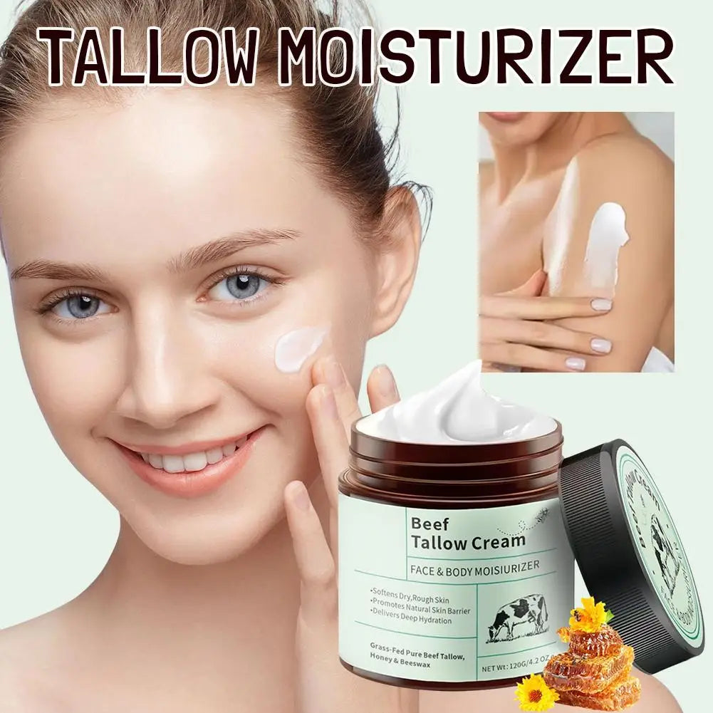 120g Beef Tallow Honey Moisturizer Cream Brightening Rejuvenation Nourishing Hydrating Redness Repair Pore Women's Cosmetics