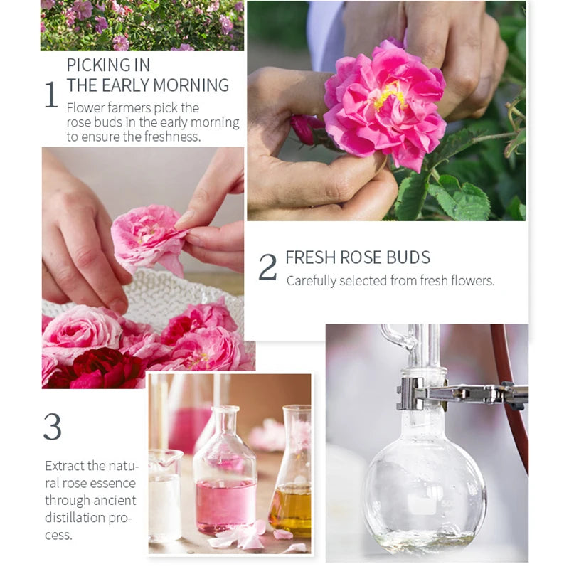 LAIKOU Face Care Rose Water Nourishing Skin Improve Dullness Anti Aging Facial Toner Damask Hydrosol Korean Skincare Products