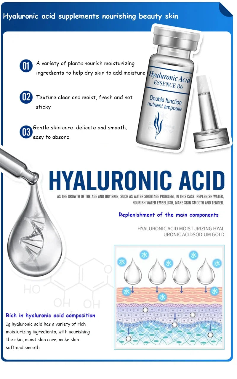 20pcs BIOAQUA Hyaluronic Acid Serum Facial skincare Moisturizing Firming Hydrating Facial Essence Liquid Face Skin Care