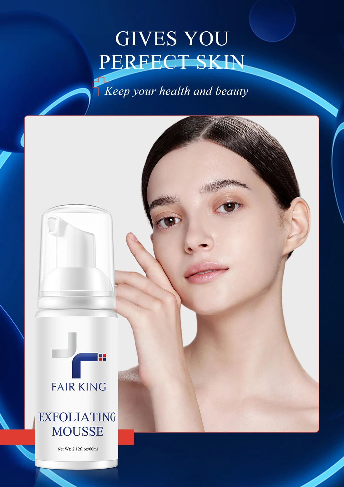 Foaming Exfoliating Mousse Deep Remove Cleaning All Skin Types Wash Face Smooth Moisturizing Skin Exfoliator Unblock Pores 60ML