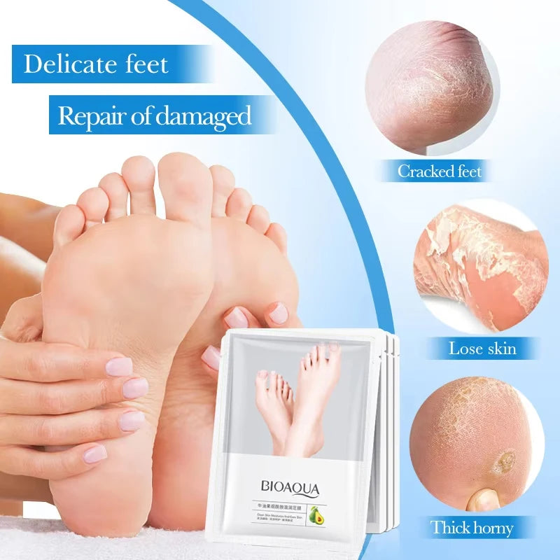 Avocado natural foot mask, exfoliation, spa moisturizing socks, dry elimination, dead skin care