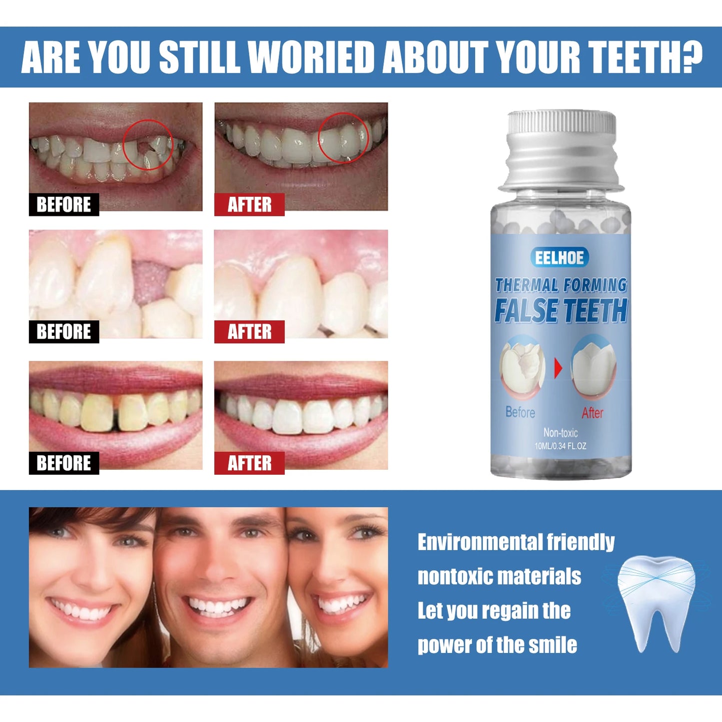 Eelhoe Temporary Dental Restorations Dental Gaps Denture Solid Adhesive Denture Bonding Teeth Whitening - Cosmetic Dentistry