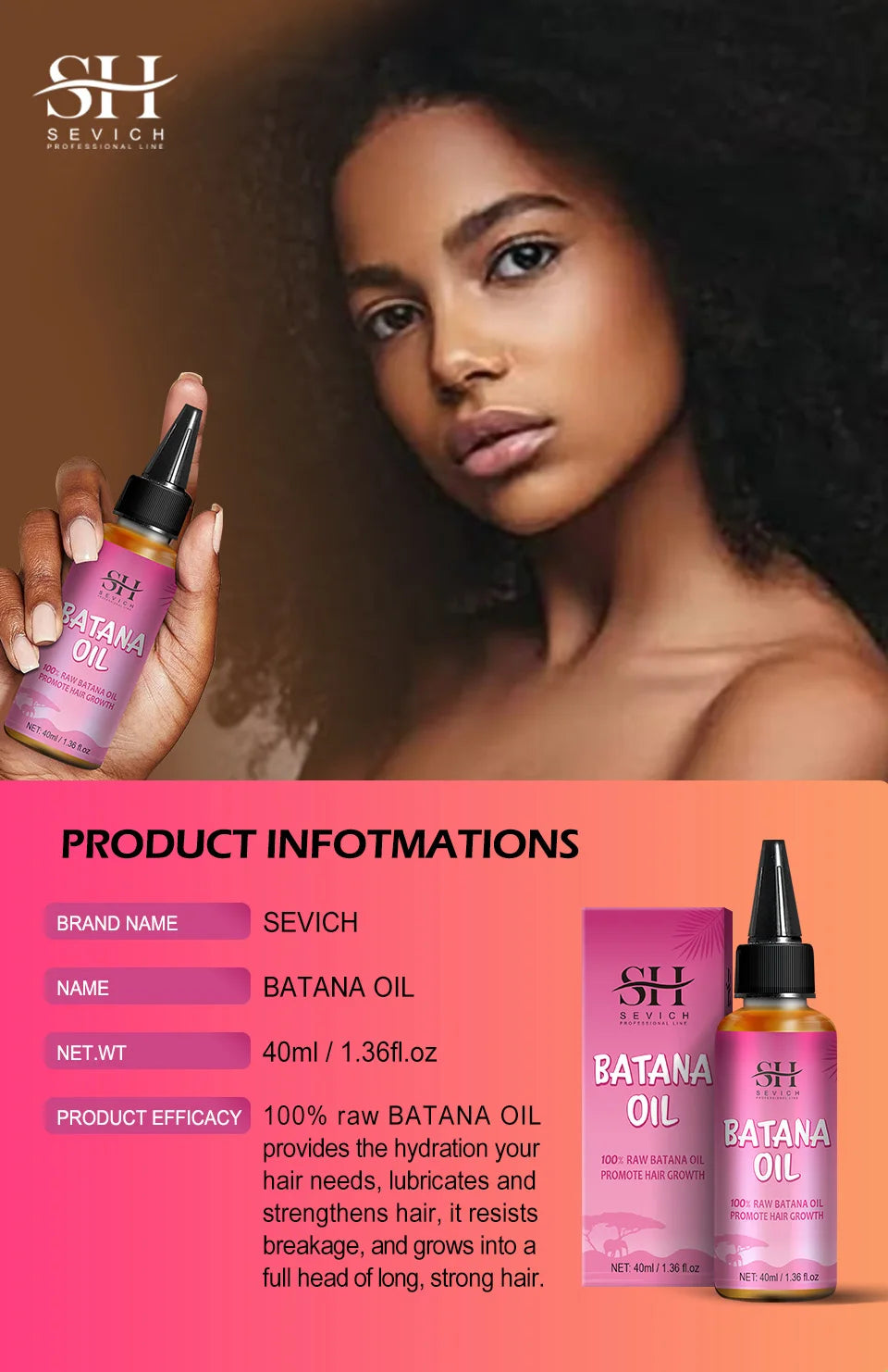 Fast Hair Growth Set Batana oil Traction Alopecia Hair Mask Anti Break Loss Hair Growth Oil Baldness Treatment chebe hair oil