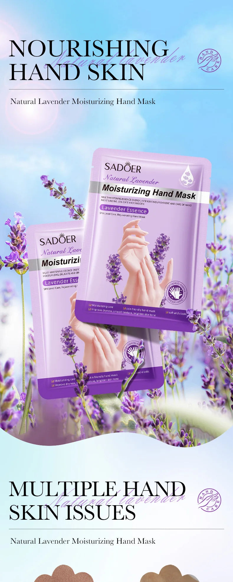 5pack Moisturizing Hand Mask Spa Gloves Exfoliating Hand Patches Gloves Whitening Peeling Remove Dead Skin Lavender Hand Mask