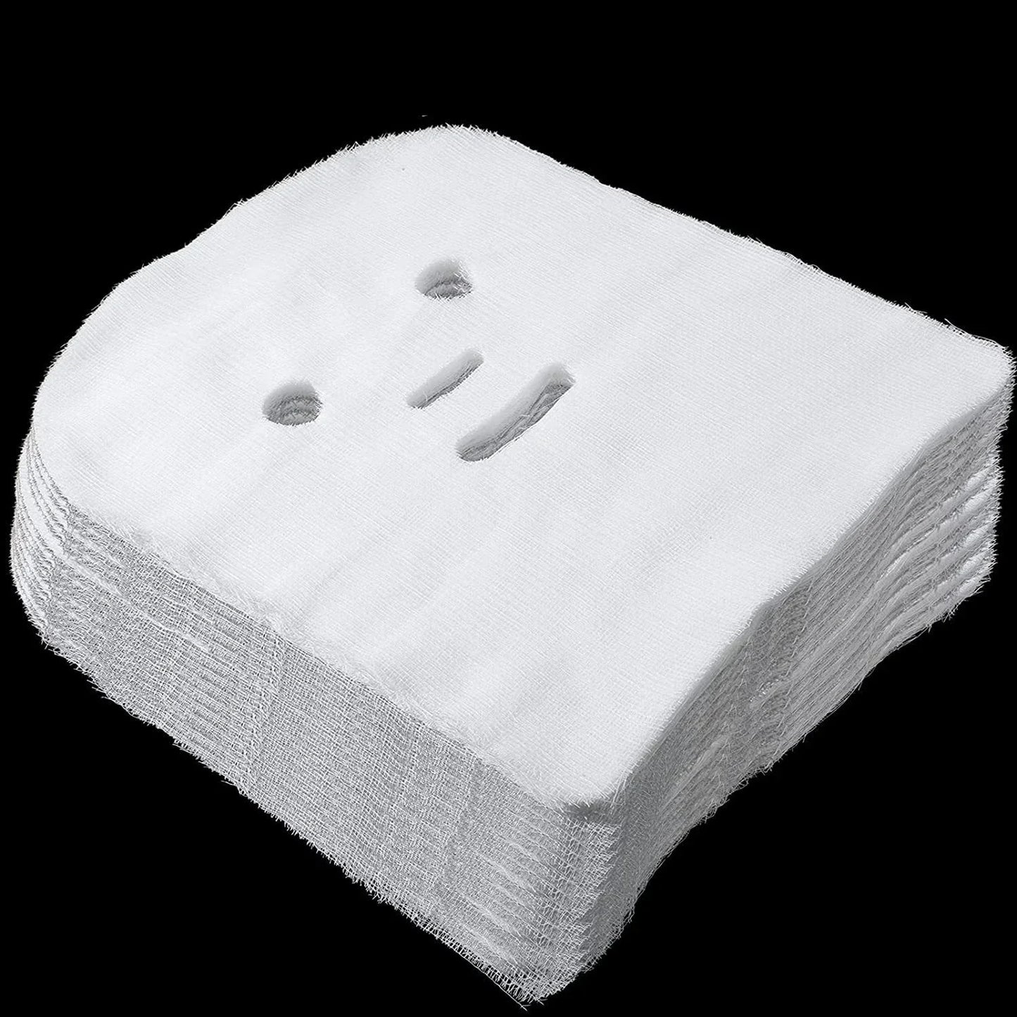 100PCS White Soft Disposable Gauze Face Mask Pure Cotton Paper Sheet Beauty Salon Special Gauze Absorption Non-Irritating