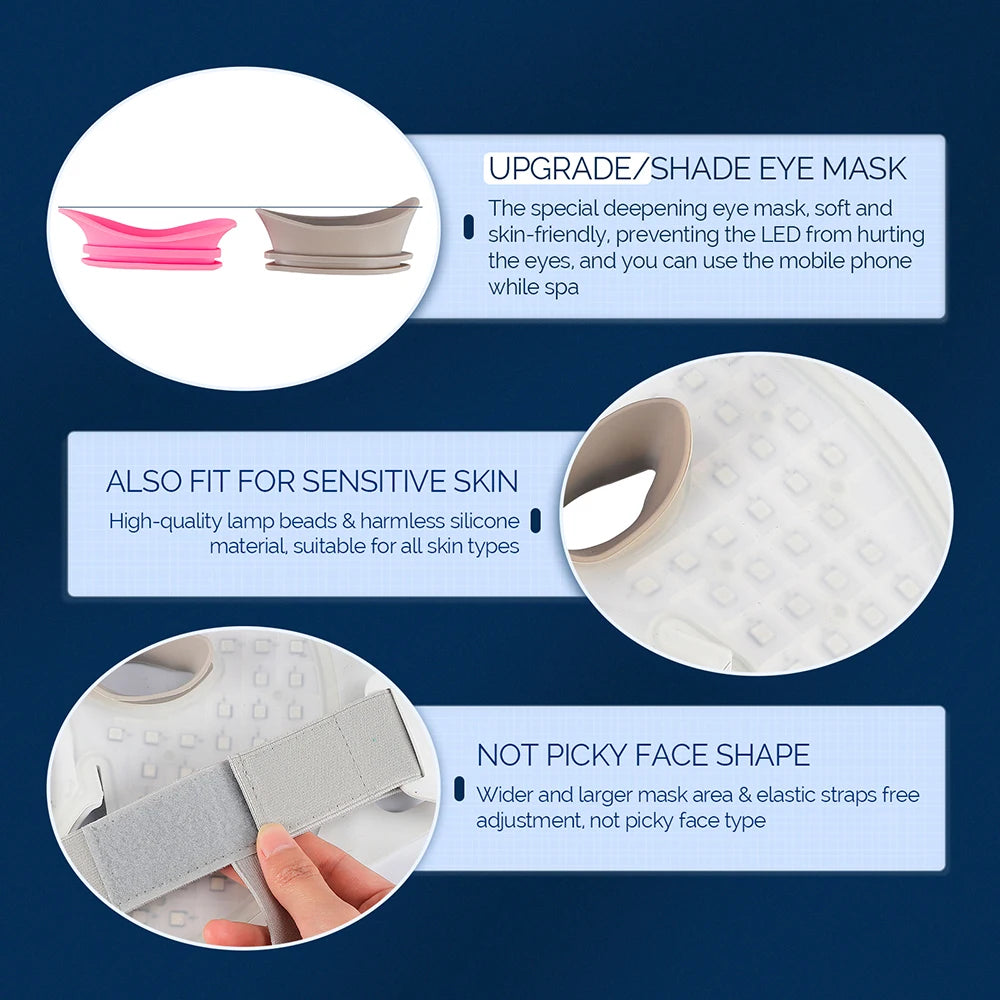 New Silicone LED Face Neck Mask LED Light 7 Colors Photon Skin Care Repair Skin Brightening Rejuvenation mascara led