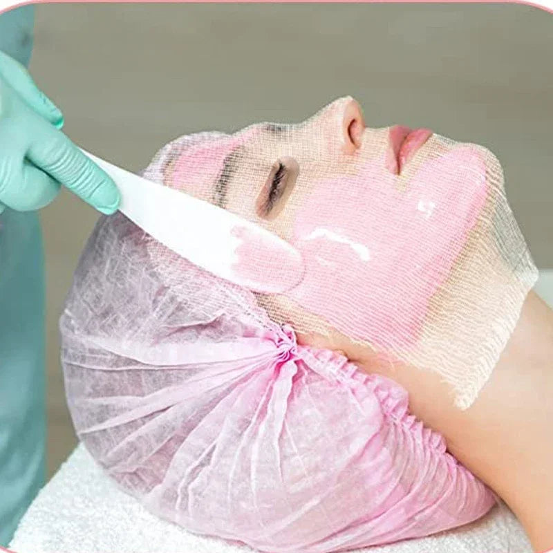 100PCS White Soft Disposable Gauze Face Mask Pure Cotton Paper Sheet Beauty Salon Special Gauze Absorption Non-Irritating