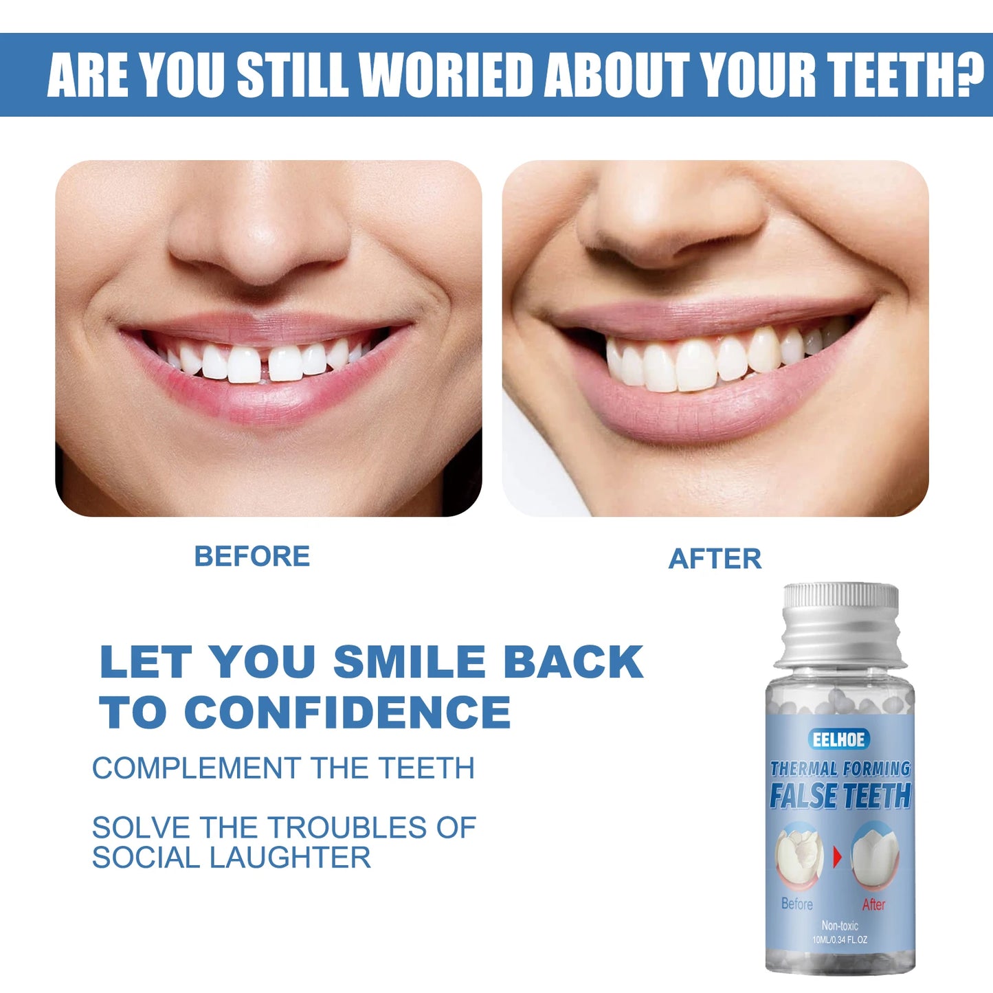 Eelhoe Temporary Dental Restorations Dental Gaps Denture Solid Adhesive Denture Bonding Teeth Whitening - Cosmetic Dentistry