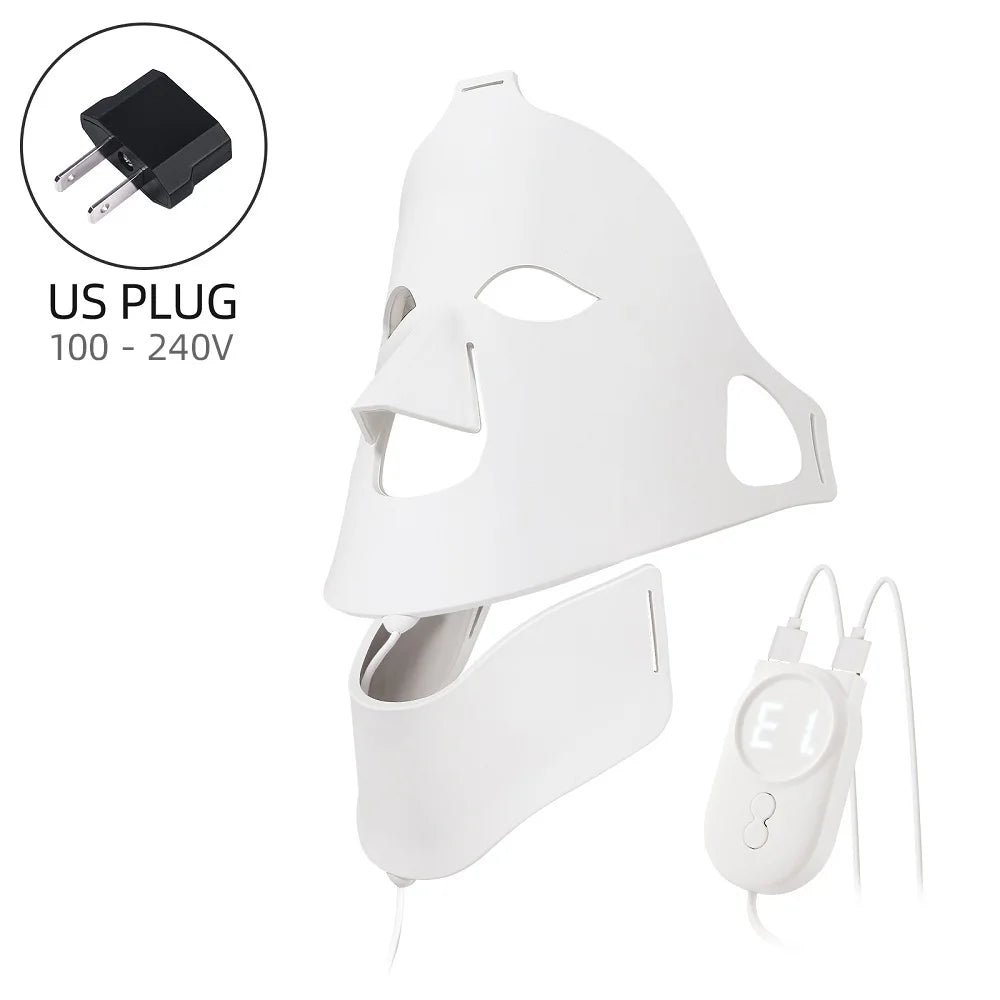 New Silicone LED Face Neck Mask LED Light 7 Colors Photon Skin Care Repair Skin Brightening Rejuvenation mascara led