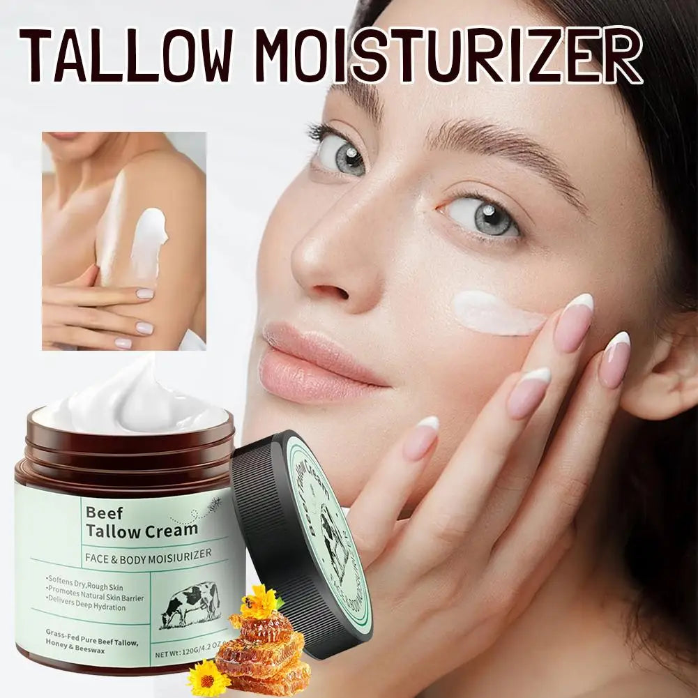 120g Beef Tallow Honey Moisturizer Cream Brightening Rejuvenation Nourishing Hydrating Redness Repair Pore Women's Cosmetics