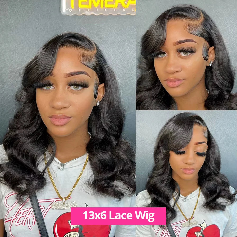 150 Density Curly Short Bob Wig 13x4 HD Lace Frontal Wig Human Hair Boby Wave Lace Frontal Wig Water Wave Wig For Women On Sale
