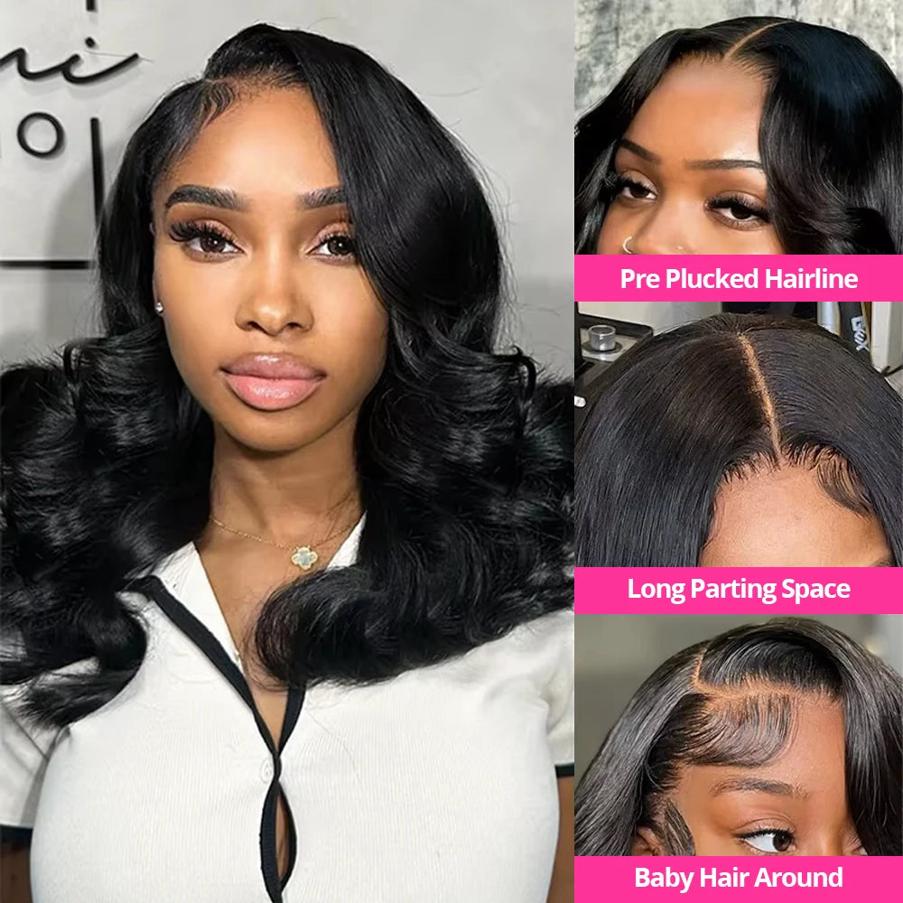 150 Density Curly Short Bob Wig 13x4 HD Lace Frontal Wig Human Hair Boby Wave Lace Frontal Wig Water Wave Wig For Women On Sale