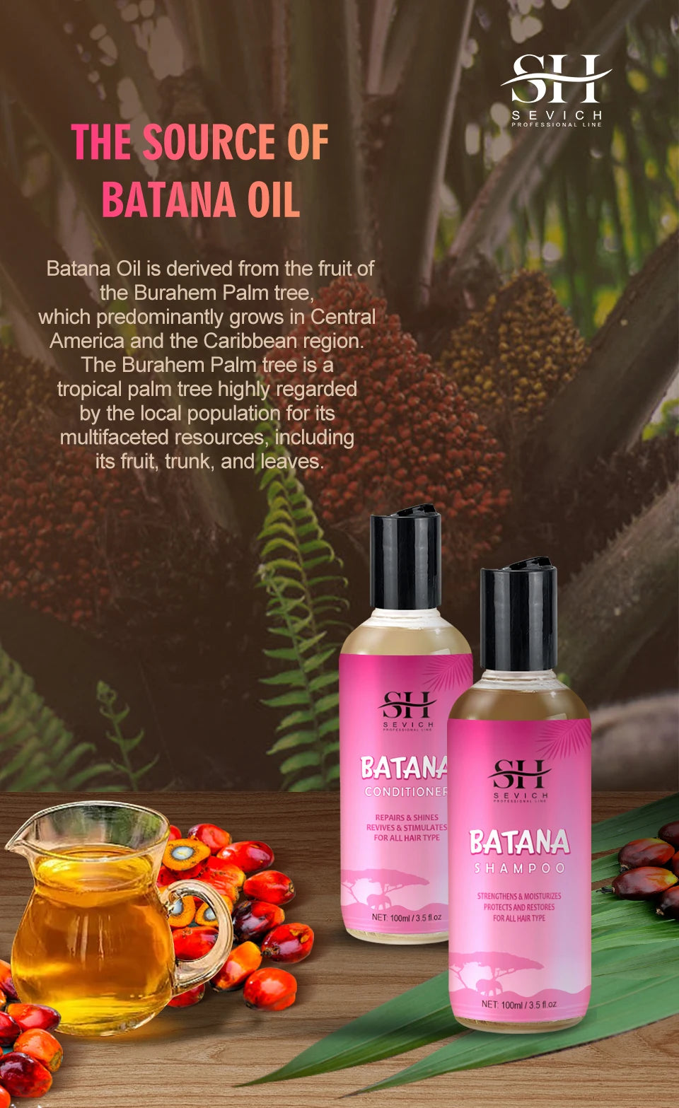 Natural 100% Pure Batana Oil For Hair Growth Batana Oil Butter Hair Mask From Honduras Hair Loss Treatment For Black Men & Women