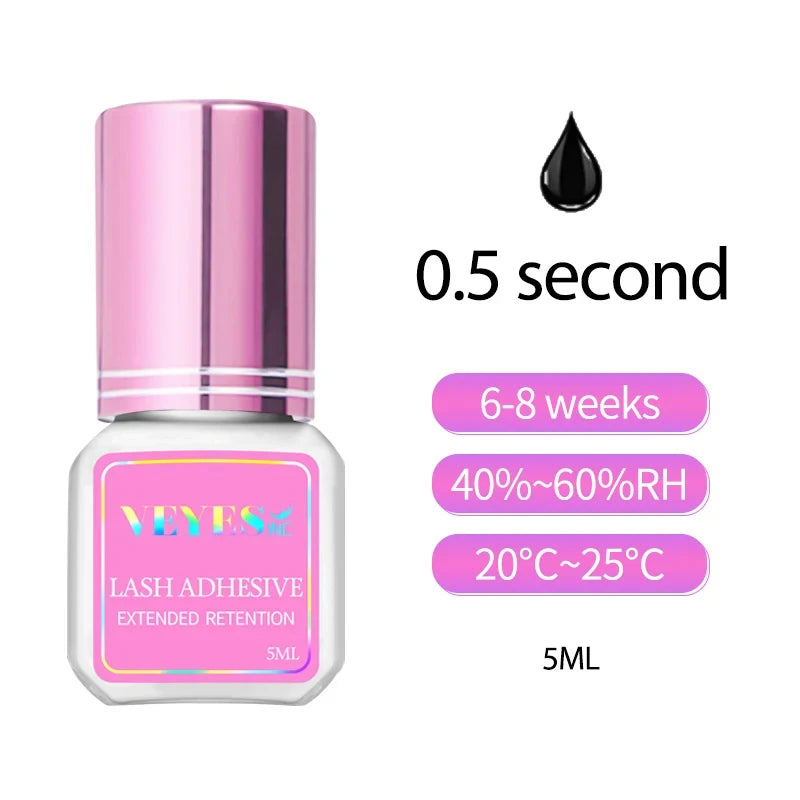 Veyes Inc 5ml Eyelash Extensions Glue Veyelash 1-2 Second Fast Drying Lash Adhesive 7 Weeks Retention Volume Glue Makeup Tools