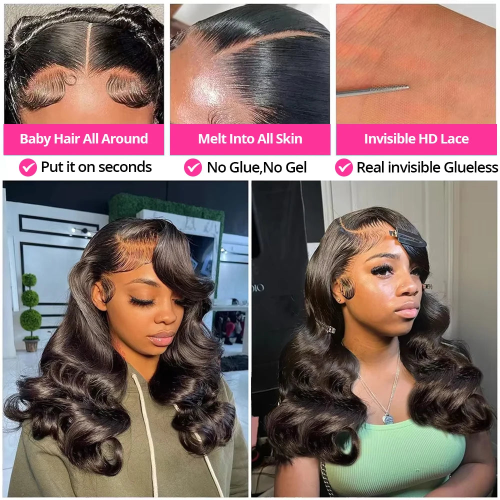 150 Density Curly Short Bob Wig 13x4 HD Lace Frontal Wig Human Hair Boby Wave Lace Frontal Wig Water Wave Wig For Women On Sale