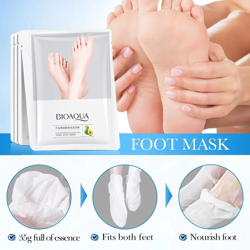 Avocado natural foot mask, exfoliation, spa moisturizing socks, dry elimination, dead skin care