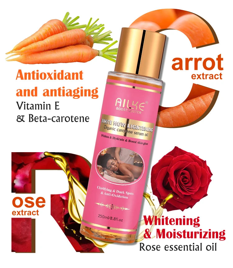 AILKE Organic Carrot Massage Oil, Moisturizing, Brightening, Hydrating, Remove Wrinkle, anti aging, Suitable for All Skin Types