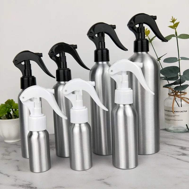 10/20/50pcs 30/50/100/120/150/200/250/500ml Trigger Spray Aluminum Bottle Mist Atomiser Spray Refill Aluminum Bottle JX2309281