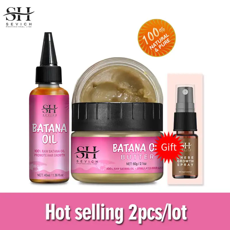 Fast Hair Growth Set Batana oil Traction Alopecia Hair Mask Anti Break Loss Hair Growth Oil Baldness Treatment chebe hair oil