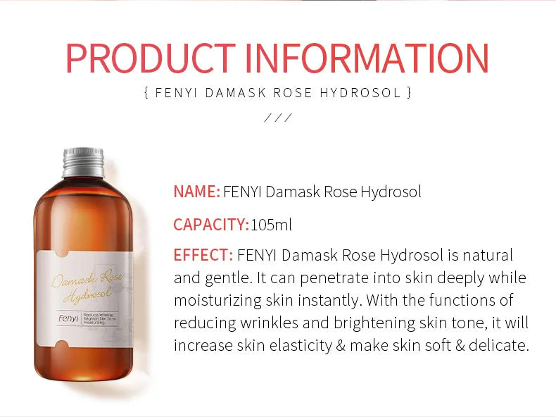 LAIKOU Face Care Rose Water Nourishing Skin Improve Dullness Anti Aging Facial Toner Damask Hydrosol Korean Skincare Products