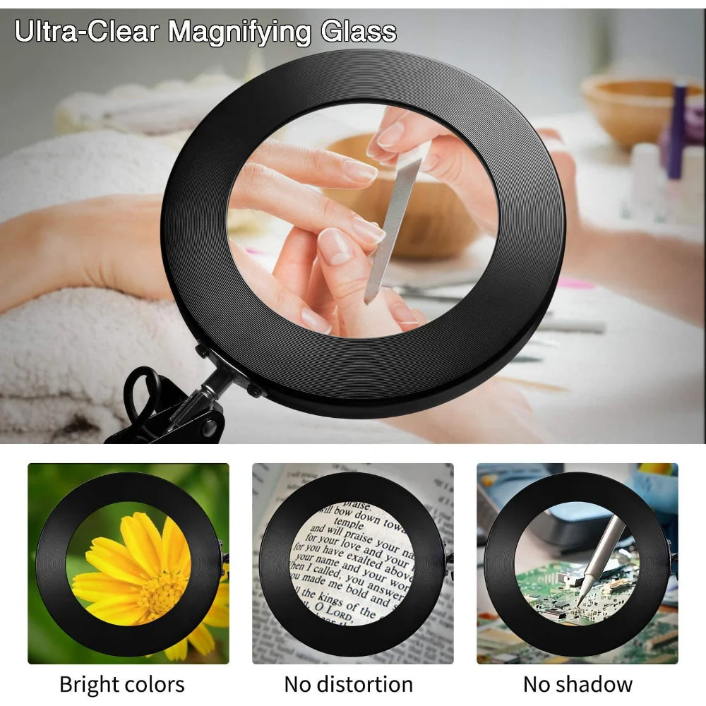NEW 72LED 8X/10X  Illuminated Magnifier USB 3 Colors LED Magnifying Glass for Soldering Iron Repair/Table Lamp/Skincare Beauty