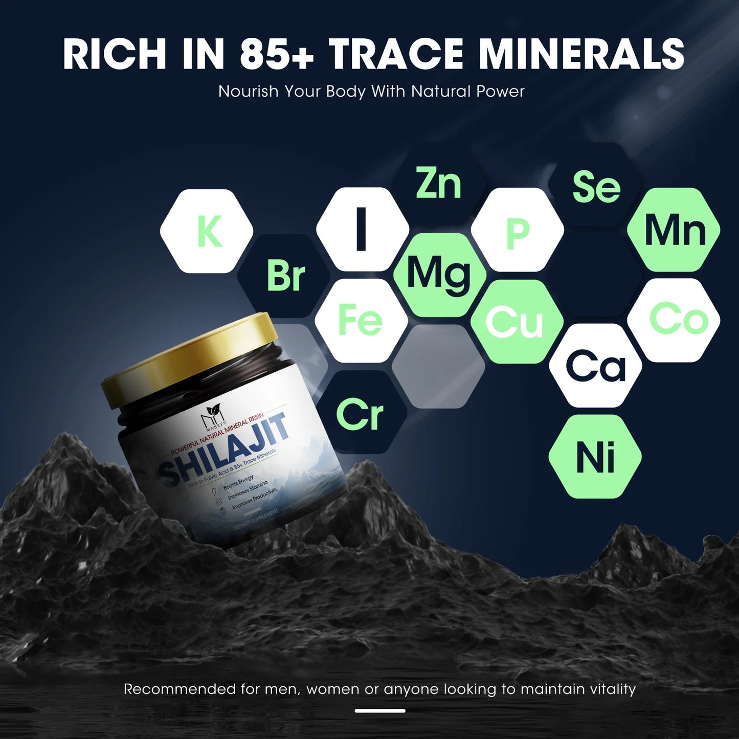 ﻿ Pure and Natural Himalaya Shilajit Resin - 60g - Energy Boost for Endurance and Stamina - Suitable for Men & Women