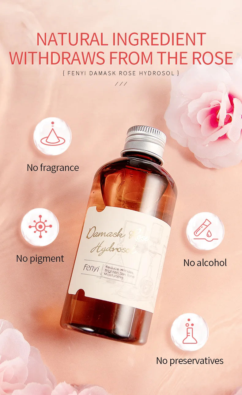 LAIKOU Face Care Rose Water Nourishing Skin Improve Dullness Anti Aging Facial Toner Damask Hydrosol Korean Skincare Products