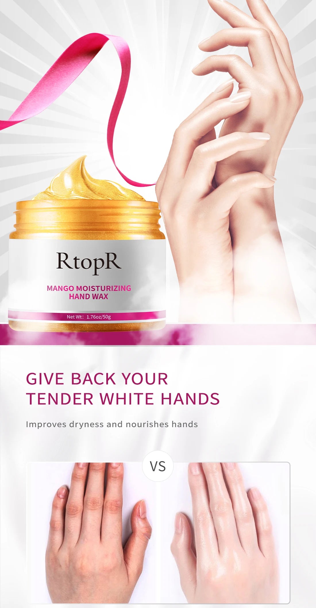 Mango Whitening Hand Mask Wax Moisturizing Repair Exfoliating Calluses Filming Anti-Aging Skin Cream For Women Beauty Health