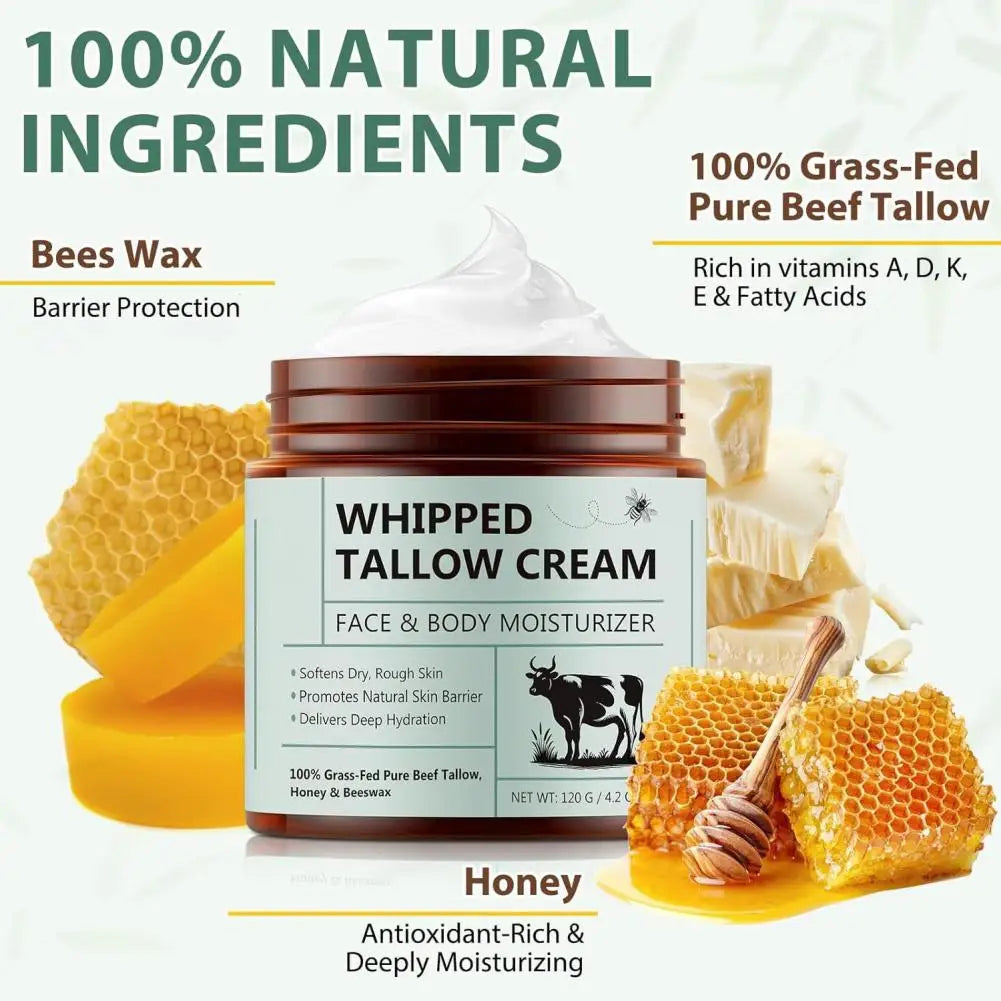 120g Beef Tallow Honey Moisturizer Cream Brightening Rejuvenation Nourishing Hydrating Redness Repair Pore Women's Cosmetics