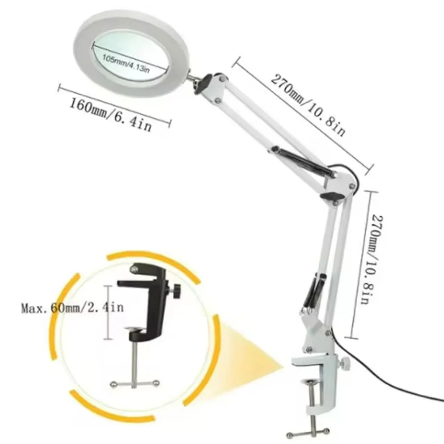NEW 72LED 8X/10X  Illuminated Magnifier USB 3 Colors LED Magnifying Glass for Soldering Iron Repair/Table Lamp/Skincare Beauty